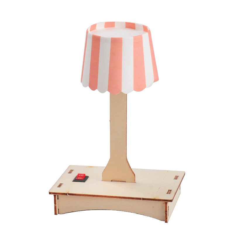 Cross-border Science Experiment Assembled Table Lamp Wooden Handmade DIY Wooden Puzzle stem Educational Teaching Aids