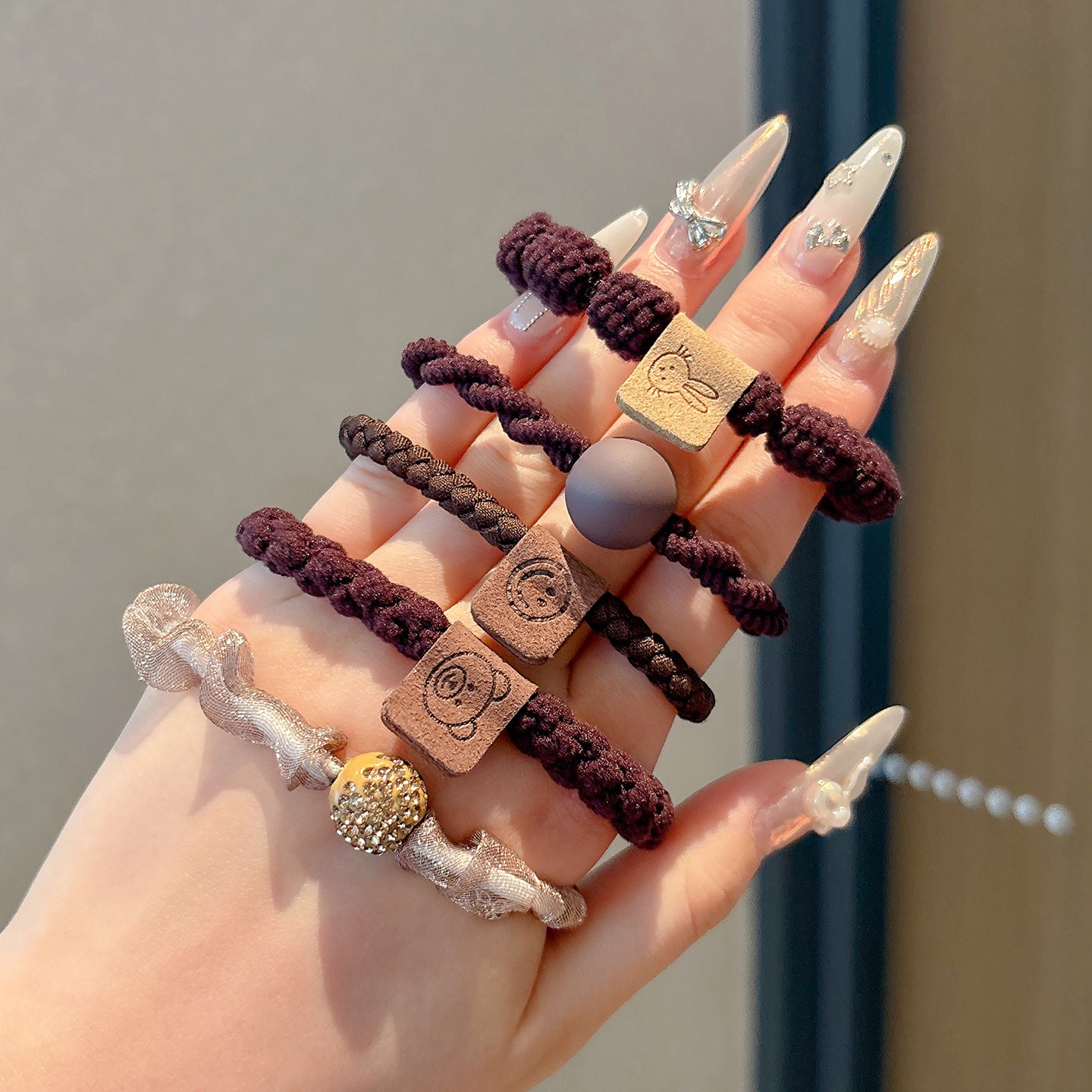 Caricatura encantadora anillo de pelo pulgar no daña el cabello de los niños correa de correa pequeña cuerda de cabello para niñas cuerda de cabello