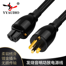 YYAUDIO 发烧功放音响电源线纯铜镀金国标美标CD胆机解码器连接线