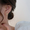 Emerald small universal advanced earrings jade, high-quality style, Korean style, 2024 years, internet celebrity