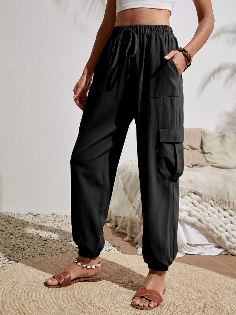 Pantalones de Mujer para Trabajo Casual, Color Sólido Versátil, con Bolsillos, Primavera-Verano 2025, Ropa de Mujer Europea y Americana, Amazon, Tiktok, Temu image 7
