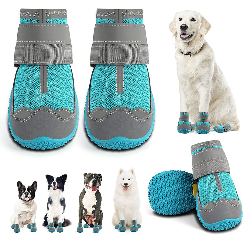 Nuevos zapatos para perros de primavera, verano, Otoño e Invierno Nueva malla transpirable Golden Retriever DEMU zapatos para perros de fábrica