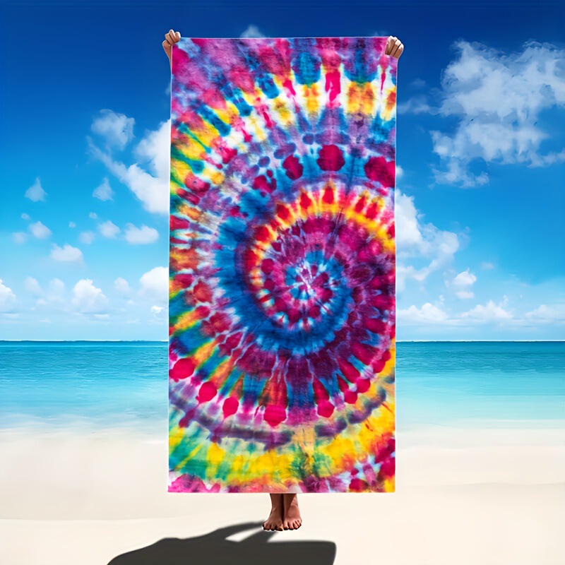 Temu's Best-Selling Rainbow Tie-Dye Beach Towel for Foreign Trade, Absorbent and Suitable for Surfing and Swimming, Beach Towel for Dropshipping Temu's Best-Selling Rainbow Tie-Dye Beach Towel for Foreign Trade, Absorbent and Suitable for Surfing and Swimming, Beach Towel for Dropshipping
