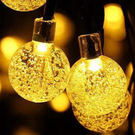 led太阳能气泡球灯串 水晶圆球串灯户外庭院防水圣诞草坪节日彩灯