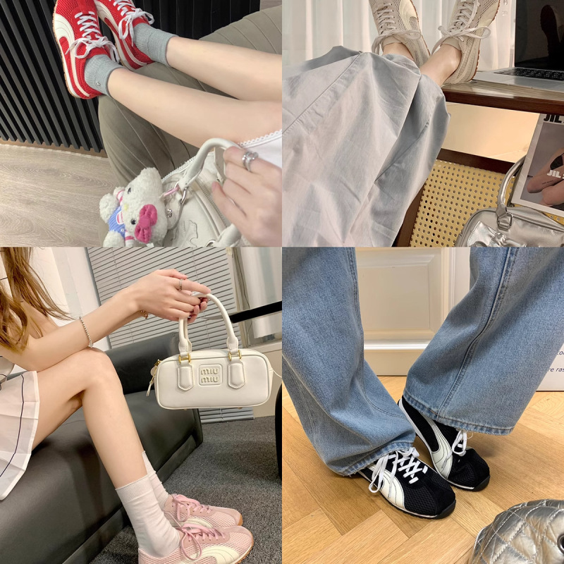 本革バージョン~インナー高さレトロレッドフォレストトレーニングシューズレディース夏メッシュ通気性フラットスポーツカジュアルスニーカー|undefined