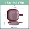 Creative colorful with handle plate Gradient home western dish plate microwave furnace oven single -handle baked rice baking baking plate
