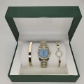 Rolex Three-Piece Set - Datejust Women's with Diamonds, Two-Tone Sky Blue