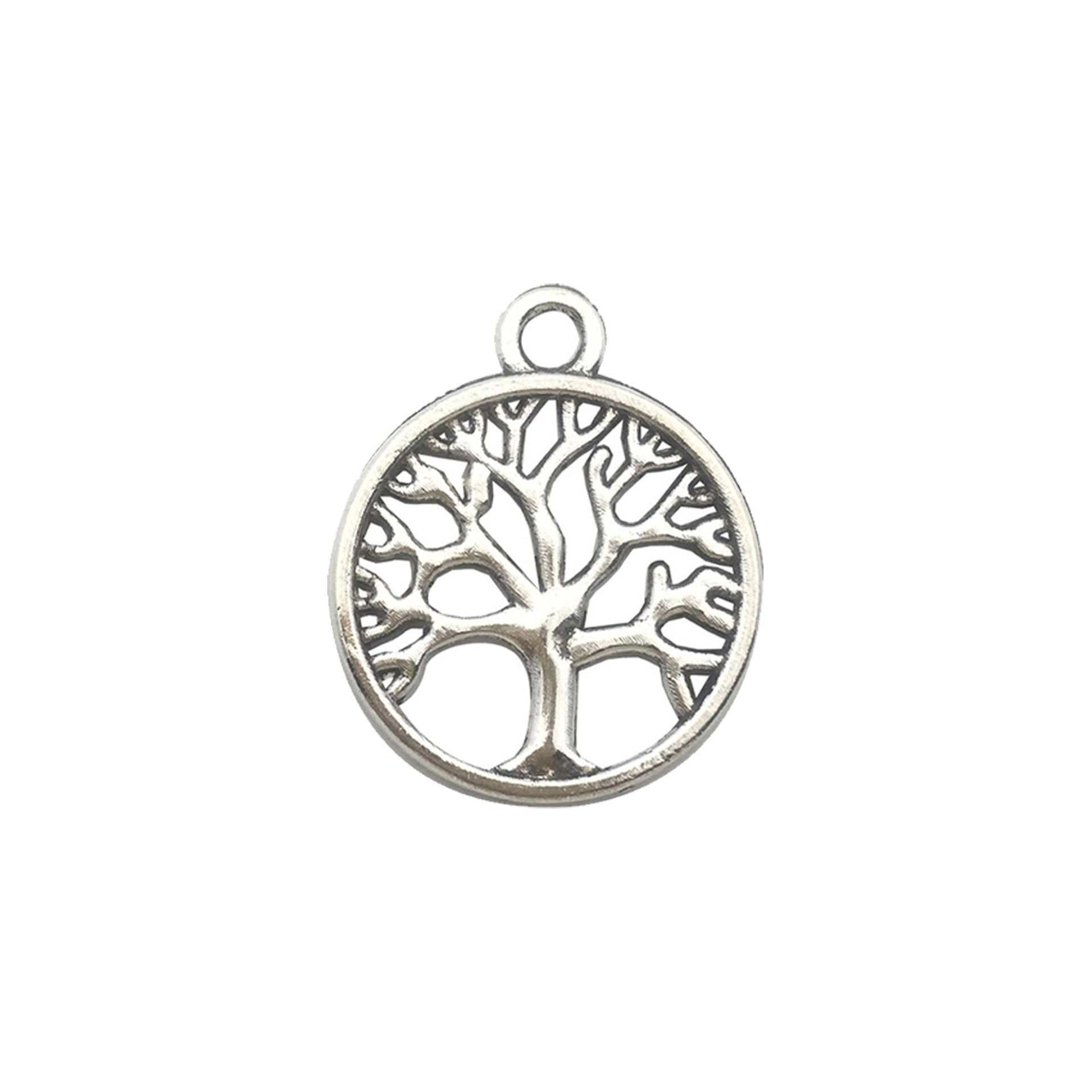 Colgante pequeño colgante de plata antigua 1 árbol de la vida colgante pulido accesorios hechos a mano con cuentas DIY accesorios de la joyería material