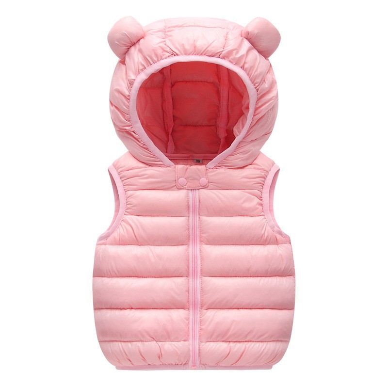 Nuevo Chaleco Infantil con Capucha de Plumón para Otoño e Invierno 2025, Ligero, con Diseño de Orejas