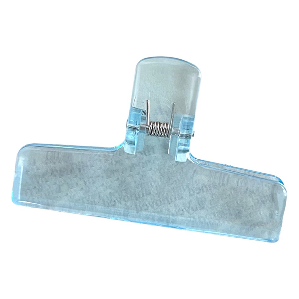 Alta apariencia transparente jalea carpeta estudiante prueba clip de papel acrílico claro larga cola clip de hielo transparente almacenamiento clip al por mayor