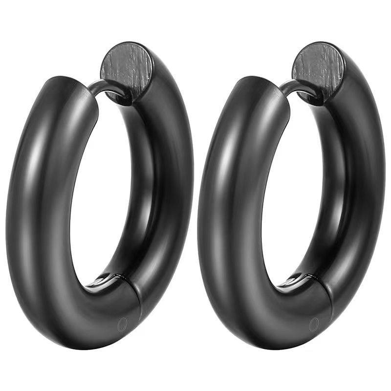 Unisex Gender 1 Piece Simple Style Circle Plating 201 Stainless Steel 18K Gold Plated Earrings