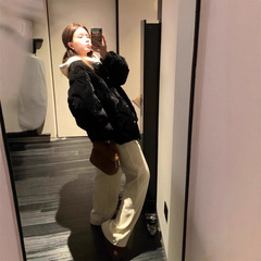 HEYGIRL黑哥 零压感云朵 哑光丝绒菱格衔缝羽绒服冬轻薄休闲外套