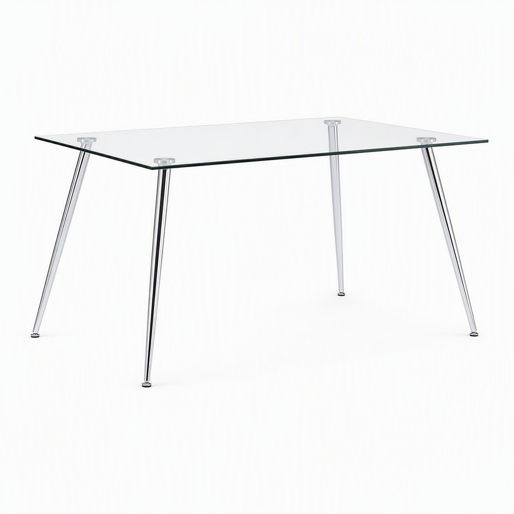 Mesa de Comedor Cuadrada de Vidrio Templado con 4 Sillas para Comedor