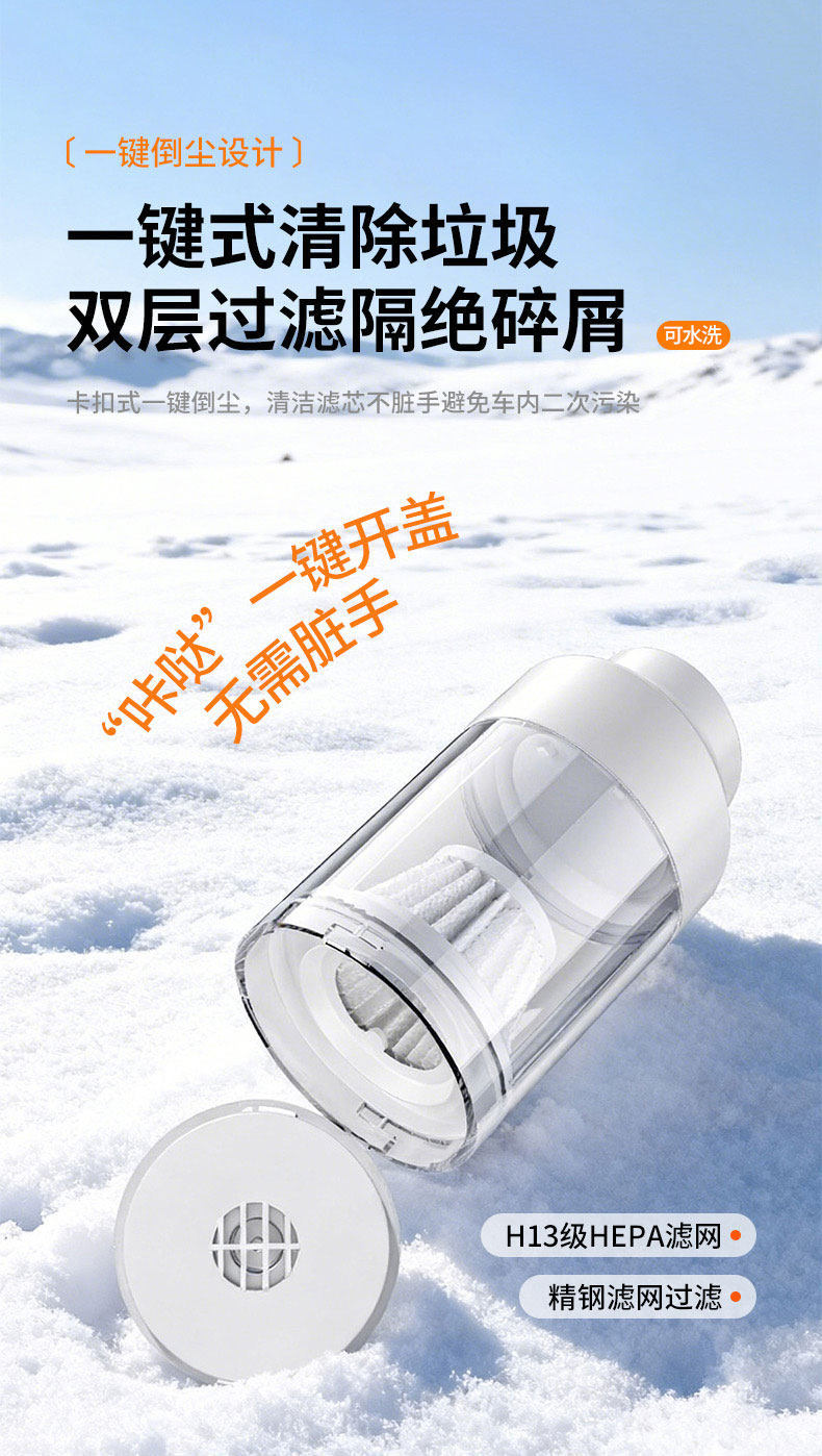 Car vacuum cleaner, cordless, handheld, with strong suction power, 5-in-1 function, 2026 new model, multi-functional, high-power, for both car and home use
