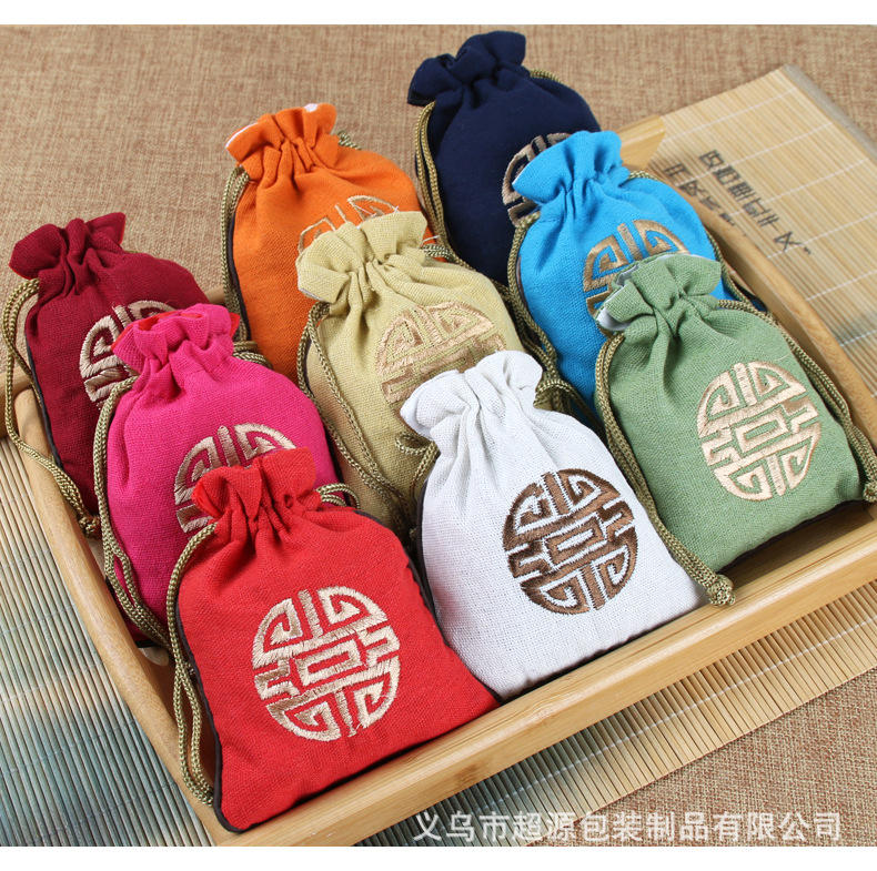 超源珠宝首饰袋 束口棉麻袋福袋包 佛珠锦囊袋 喜糖文玩袋 布袋批