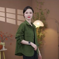 一件代发直播爆款2025秋季新款时尚纯色宽松显瘦百搭减龄长袖外套