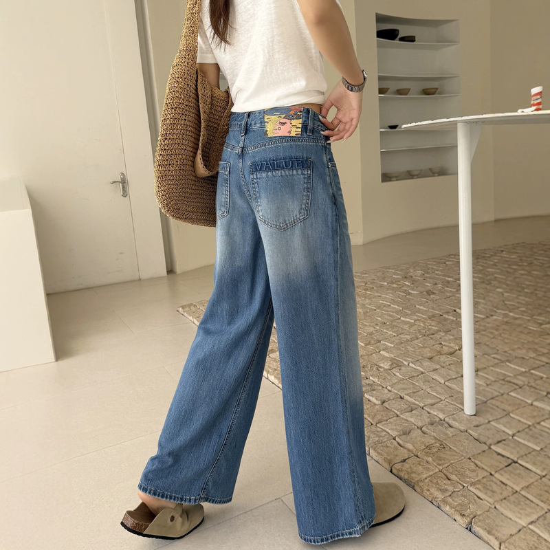 Summer Lightness!~ Cool Acetate Tencel Flared Jeans for Women, Summer Thin Style, Loose and Drapey Wide-Leg Pants