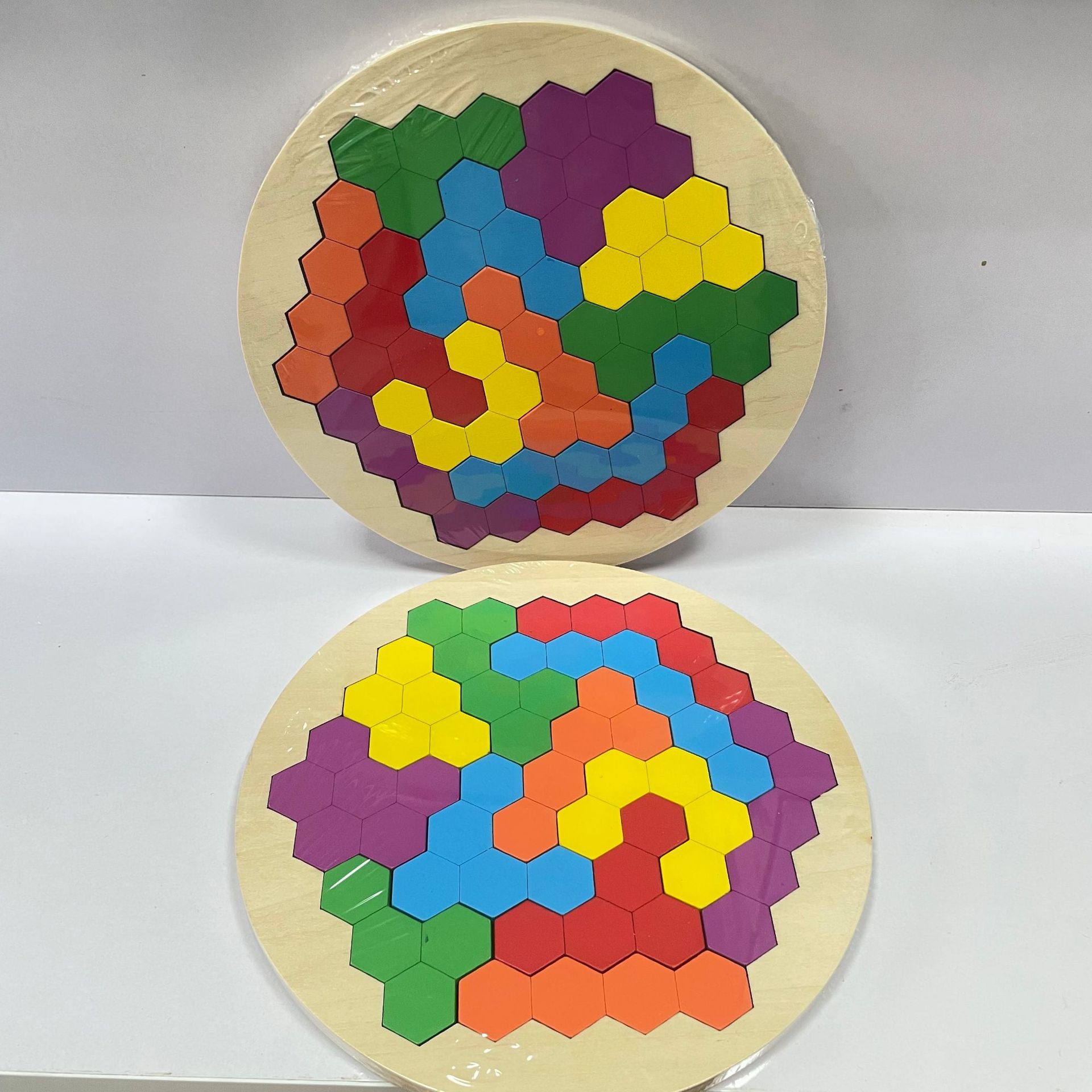 Rompecabezas de educación temprana para niños de madera entrenamiento de pensamiento lógico panal rompecabezas hexagonal diversión variedad rompecabezas juguete