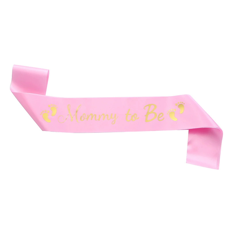 [跨境欧美迎婴派对准妈妈绶带礼仪带 Mommy to be烫金腰带脚印肩带]