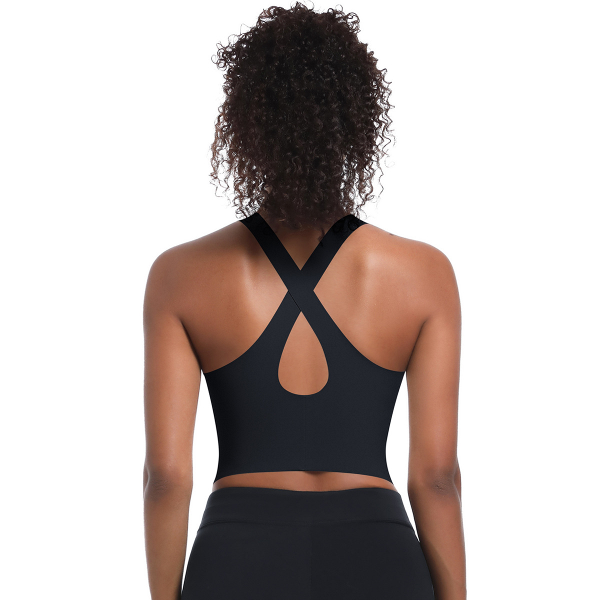 Limpieza sin marcas de color sólido ropa interior deportiva correr transpiración transpirable doble capa impermeable yoga belleza de espalda ropa de yoga mujer image 9