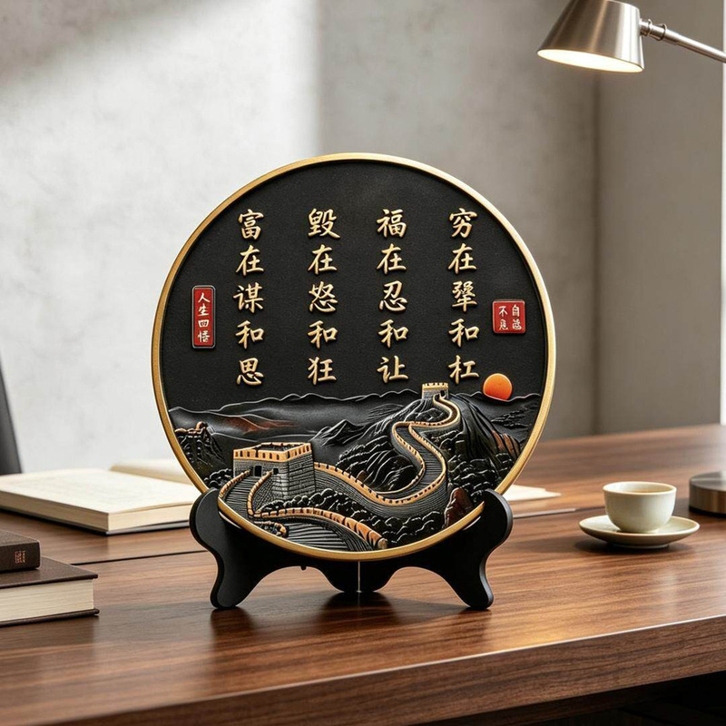 Bestseller【Blessings in Tolerance and Compromise】New Chinese Style Office Desktop Decoration Landscape Painting Entryway Display Bestseller【Blessings in Tolerance and Compromise】New Chinese Style Office Desktop Decoration Landscape Painting Entryway Display
