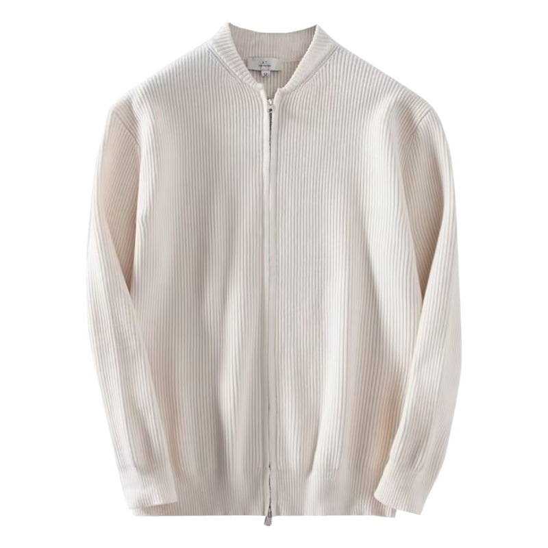 Otoño e Invierno 2023 nueva capa del suéter de los hombres de color sólido cardigan de punto casual todo partido slim fit Top ropa