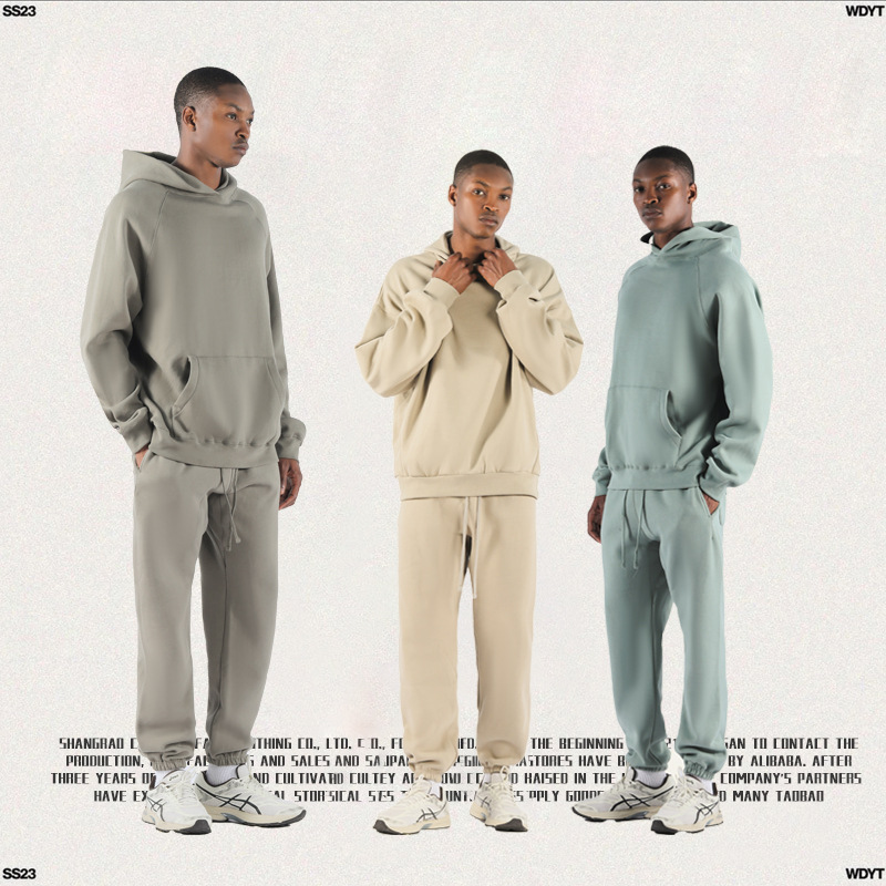 Colección caliente transfronteriza de ropa de hombre europea y americana otoño e invierno nuevos productos más terciopelo engrosado 350g traje de pantalón de suéter de hombre de marca de moda estadounidense