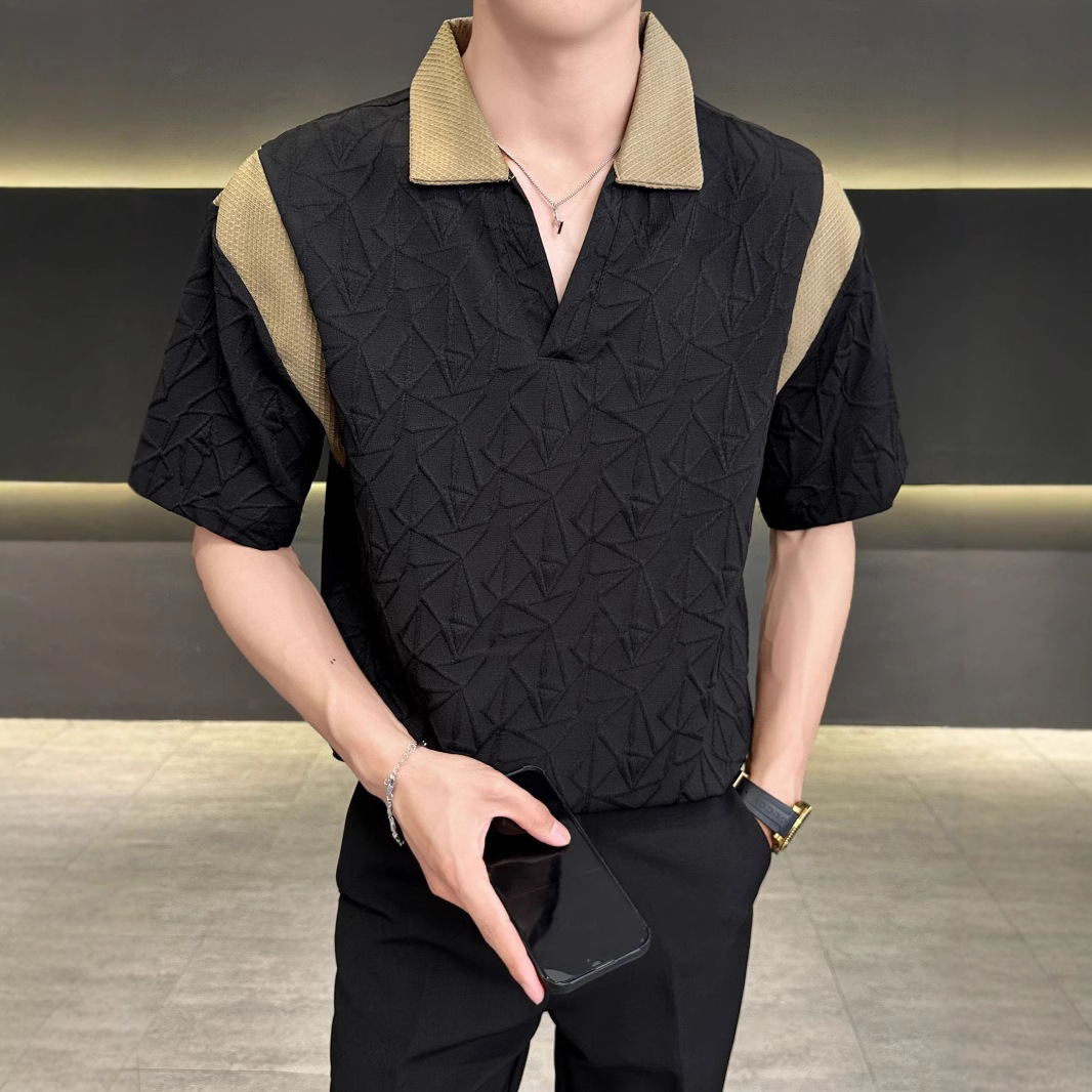 Vêtements pour hommes - T-shirt d'été à manches courtes pour adolescents - Design personnalisé - Tendance et élégant - Coupe ample et confortable_voghion.com