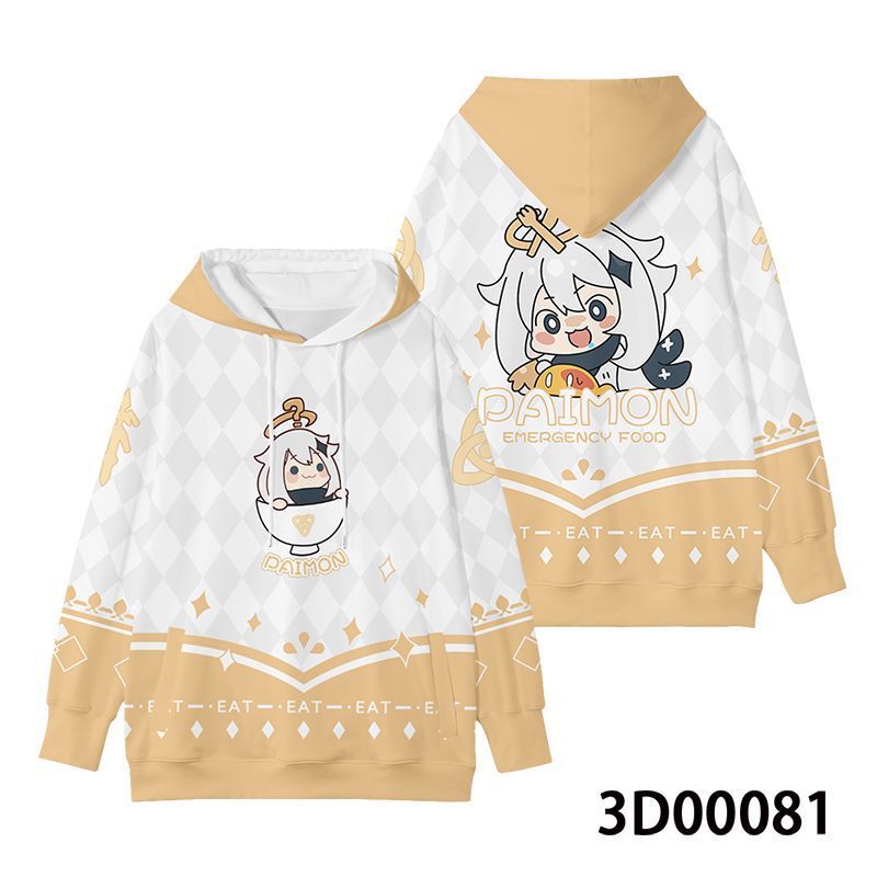 2023アマゾンの新商品の元神アニメの周辺の3dパーカーの半袖の日本の2次元のレジャー服|undefined