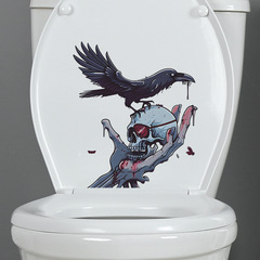 外貿萬聖節手掌骷髏頭老鷹浴室馬桶貼家居裝飾牆貼貼紙自粘批發