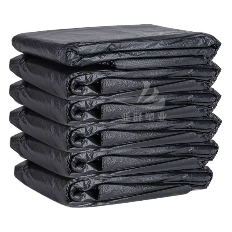 Черный большой мешок для мусора Утолщенный плоский рот Одноразовый отель собственности мешок для мусора Классифицированный мешок для мусора