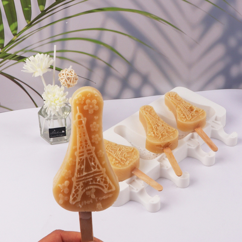 Nuevo molde de paleta diy4 incluso pagoda molde de helado hecho en casa queso palo helado paleta molde de silicona