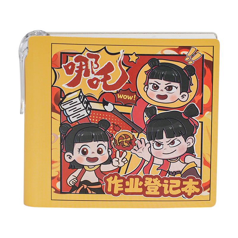 Nuevo libro de registro de tareas de Nezha fácil de aprender, lindo cuaderno de gran capacidad, cuaderno para estudiantes, mini cuaderno portátil