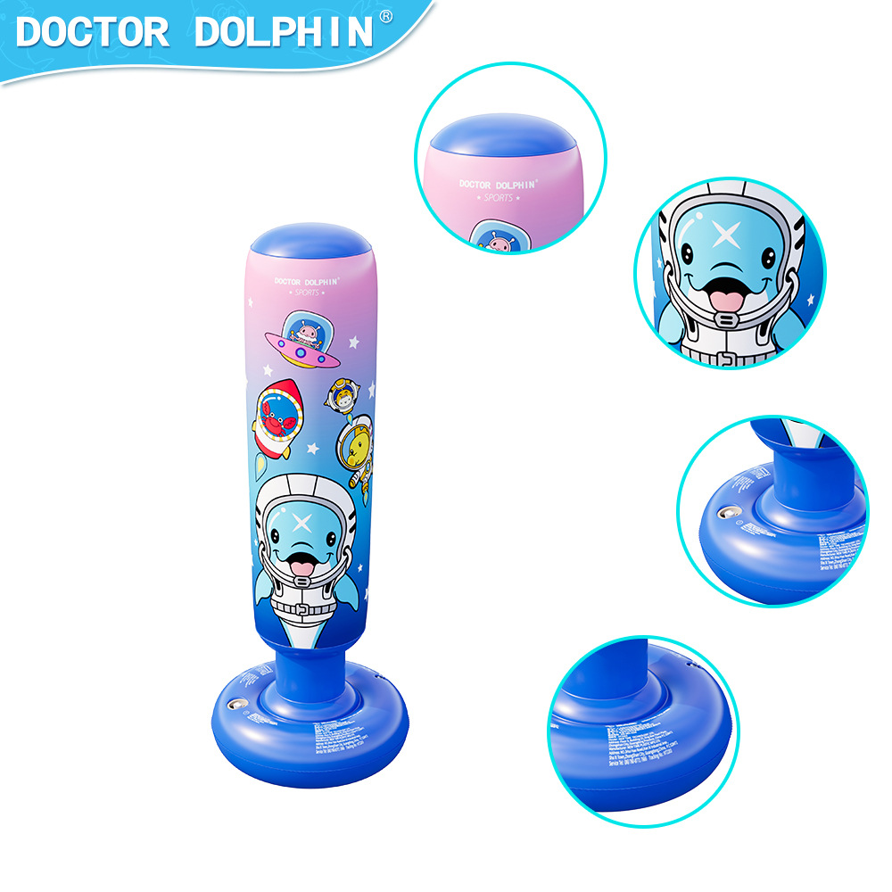 Doctor Dolphin | Vaso inflable para niños 120cm columna de boxeo para niños columna de boxeo inflable Vaso de boxeo rojo
