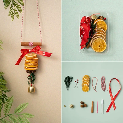 Section 38 Practical Gift Handmade Car hanging - orange-heart-ruyi-model-a-diy-material-pack