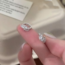 热卖同款锆石树叶耳扣女气质轻奢小巧精致简约高级感百搭耳环耳饰