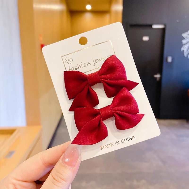 Clip de cabello de arco rojo lindos dibujos animados para bebés no lastimar el cabello de niñas tejido pinzas de cabello de niñas joyas para el cabello