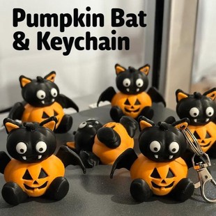 3D Printing Cross-Border New Gift Halloween Movable Shark Pumpkin Bat Platypus Key Chain Buckle Toy