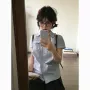 新款条纹夏季修身衬衫