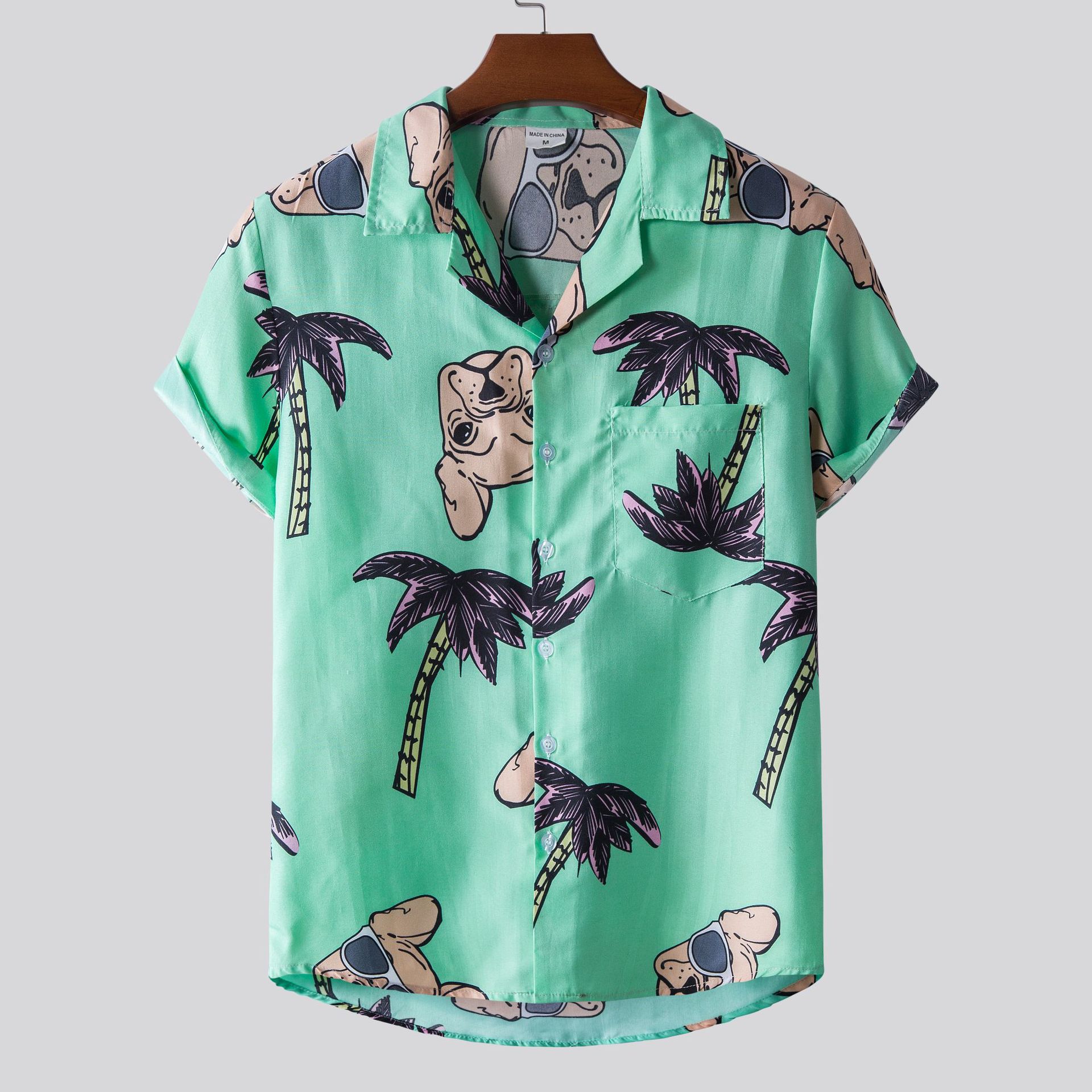 Suministro de comercio exterior transfronterizo 2021 Camisa de manga corta hawaiana estampada estilo étnico para hombres Camisa de manga corta para hombres