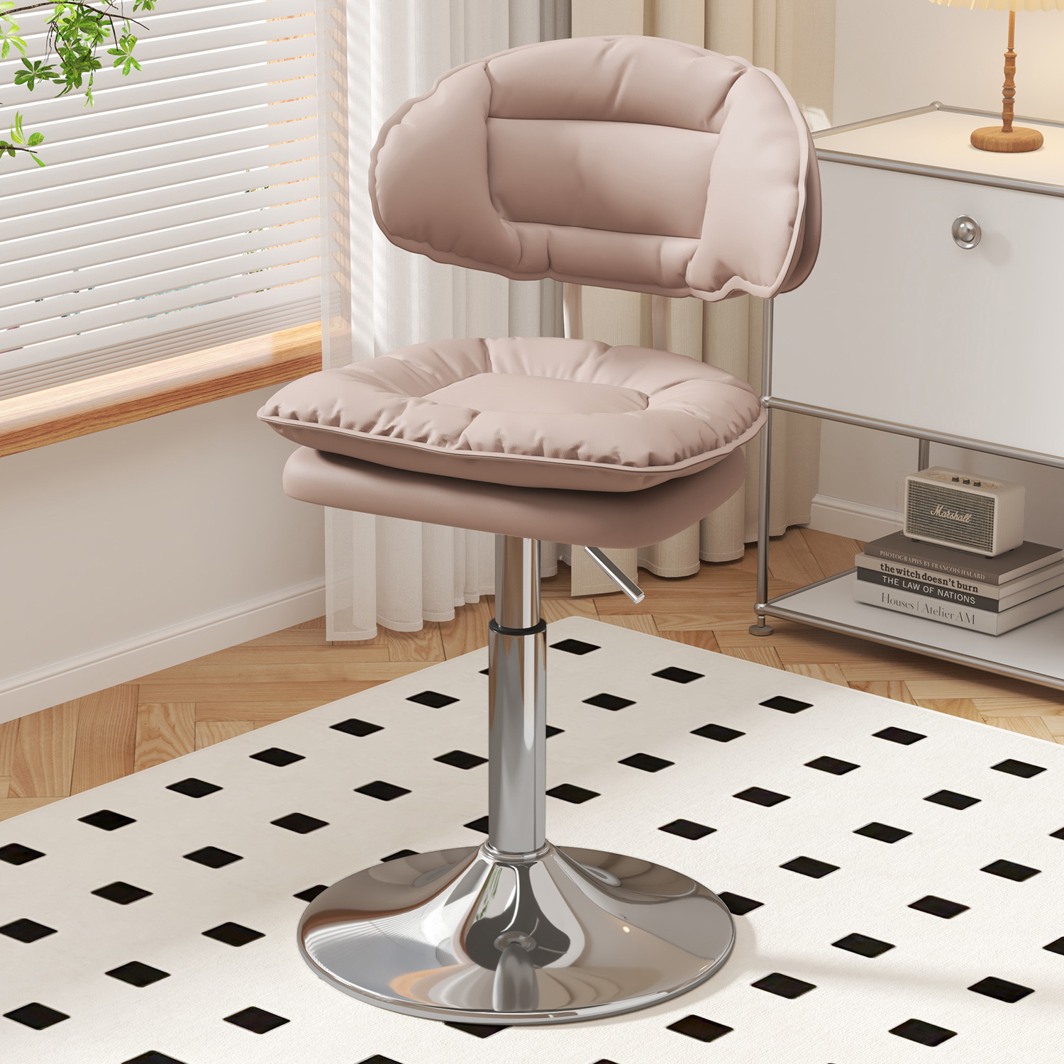 Silla de bar simple taburete giratorio casero respaldo silla de bar silla de plata de belleza manicurista elevación taburete