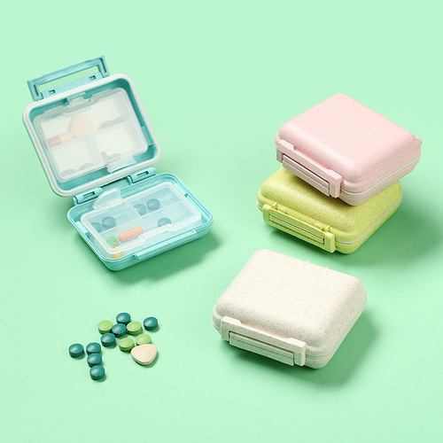 Double-layer six-compartment medicine box, independent inner box, portable sealed separated medicine travel storage box, moisture-proof health care box