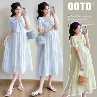 Maternity Wear Summer Korean Style Simple and Fashionable New Loose Slimming Plus Size Dress Summer Trendy Mom Age-Reducing Skirt