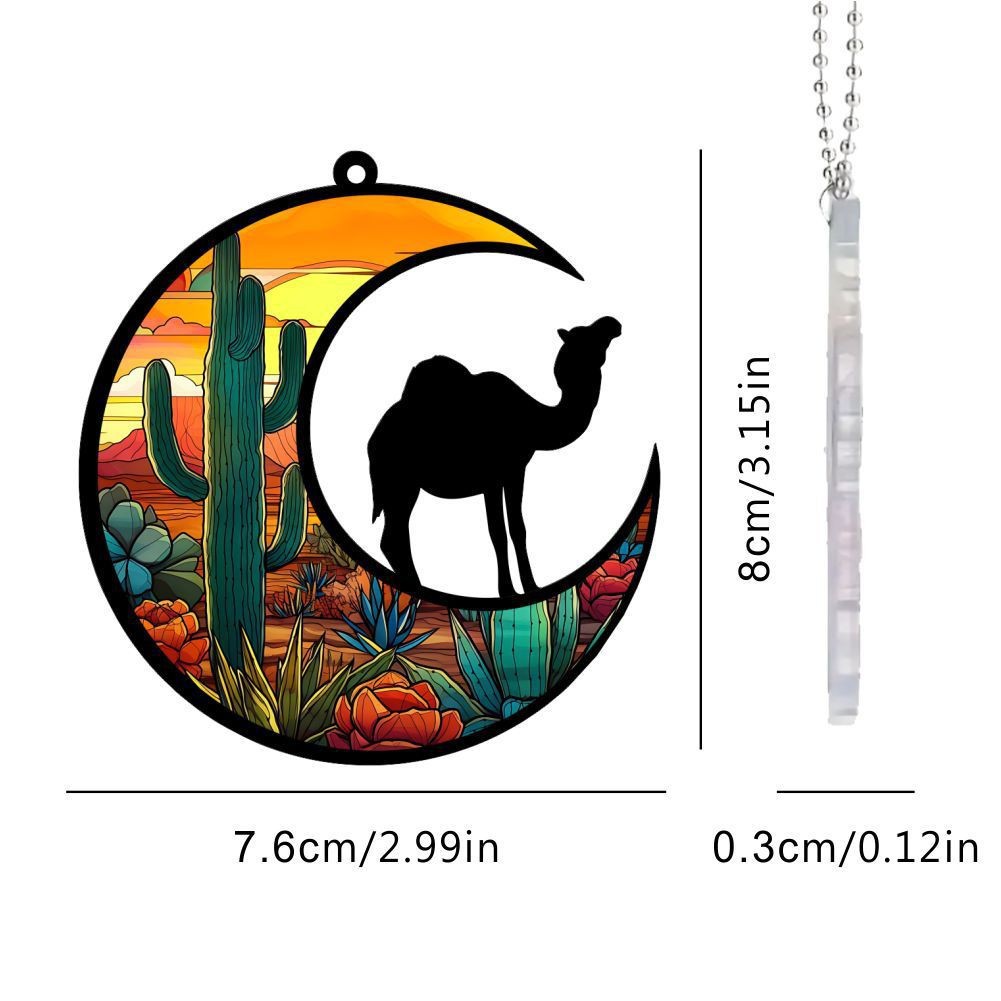 Acrílico plano luna animal coche colgante decoración