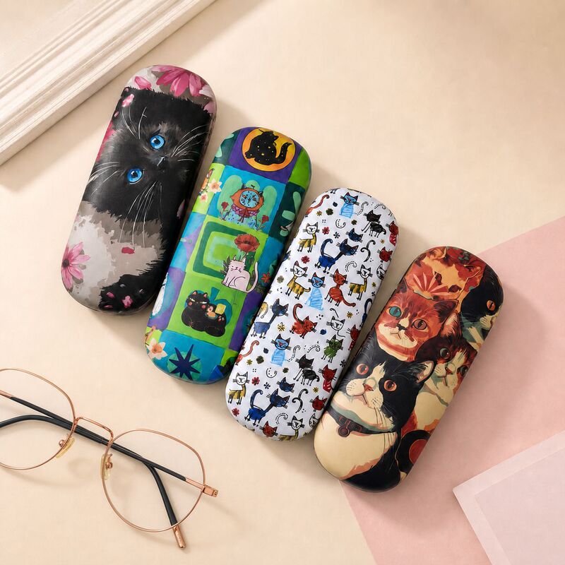 Cat Animal Series Glasses Case, Anti-drop, Anti-pressure, Simple, Portable, Stylish, High-Value Storage Box for Glasses