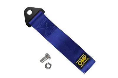 Trailer rope/net/strap safety hook front bar traction - omp-blue