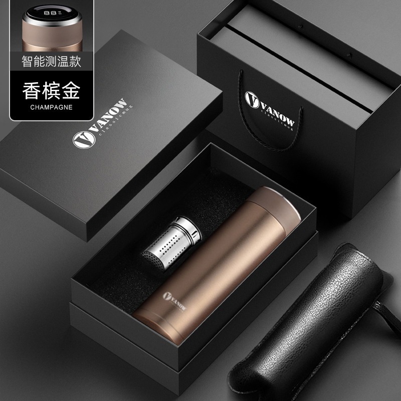 Vanow スマート温度測定魔法瓶カップ 男性と女性用 316 グループ購入ギフト ロゴ刻印入り ティーカップ ウォーターカップ|undefined