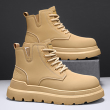 高帮马丁休闲鞋工装厚底增高百搭学生运动潮鞋韩版系带英伦单靴