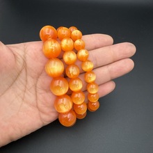 琥珀黄金甲手串二代蜜蜡飘花树脂工艺品国风单圈手链文玩佛珠饰品