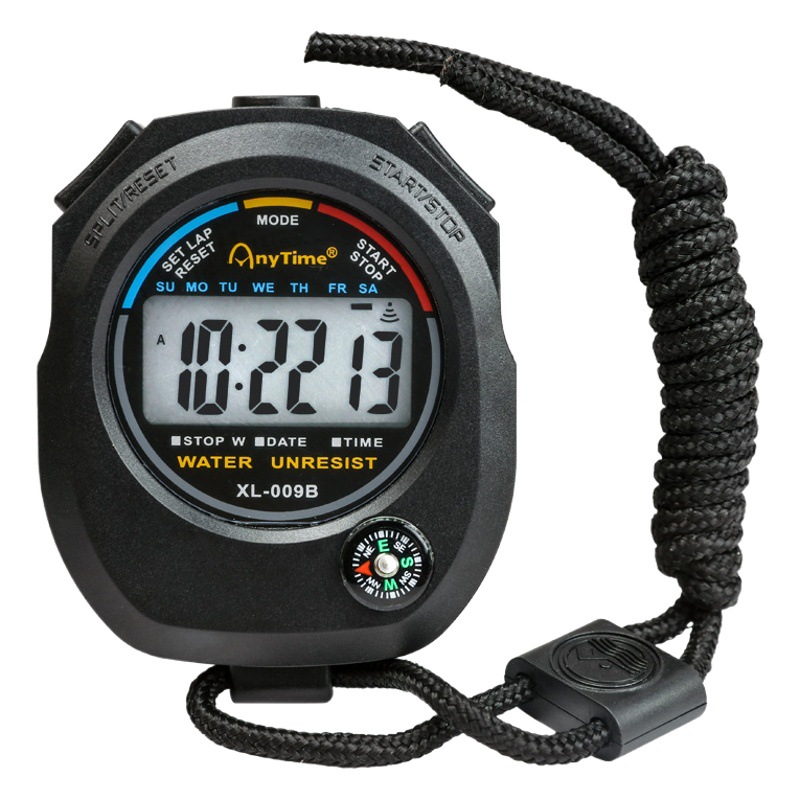 anytime electronic stopwatch multi-function timer large character display shockproof anti-magnetic track and field training competition running watch